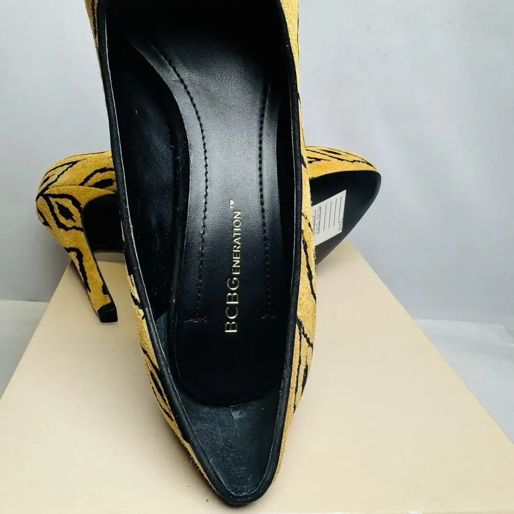 BCBGeneration BCBG Pumps Shoes Stiletto Women Size 6.5 M‎ Brown Black Zebra
